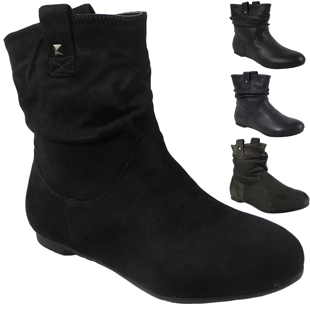 flat heel boots ladies