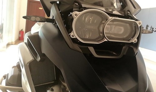 Cubierta protectora de faros delanteros negra para BMW R1200GS protectora de len transparente con marco - Imagen 5 de 5