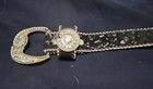 Rare Leatherock Vintage Black Belt With Faux Diamonds Measures 33” — photo 7