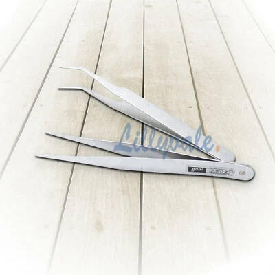 LILLYVALE 2X Nail Art Eyelashes Acrylic Decoration Rhinestones Nipper Tweezer Picking Tool