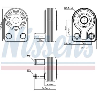 Ölkühler 133 x 96 passend für Ford Fiesta VI B-Max JK DXA CB7 DXA CEU