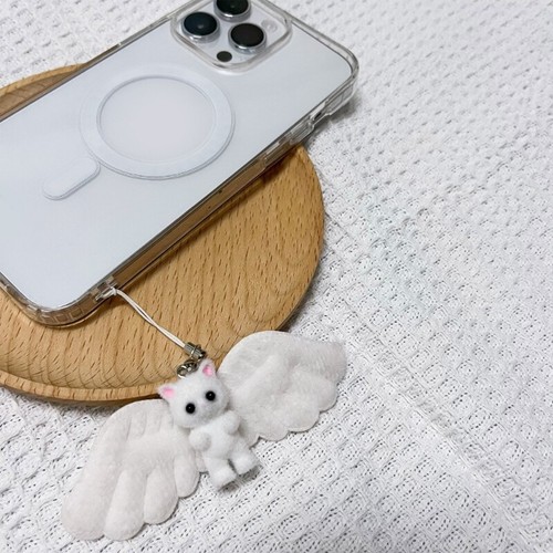 Piękny kot Telefon Charm Modny Wisiorek Brelok Torba Torebka Plecak Portfel - Zdjęcie 7 z 8