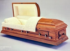 Batesville Casket Winchester Oak Rosetan Funeral  Print Ad Oddity