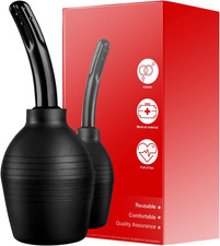 10 Oz Enema Bulb for Men Women, Full Silicone Anal Douche, Reusable Cleaner Leak