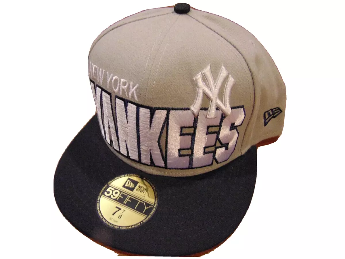 NEW NEW 9 50 ERA MLB NEW YORK YANKEES GRAY FITTED HAT SIZE 7 7 8