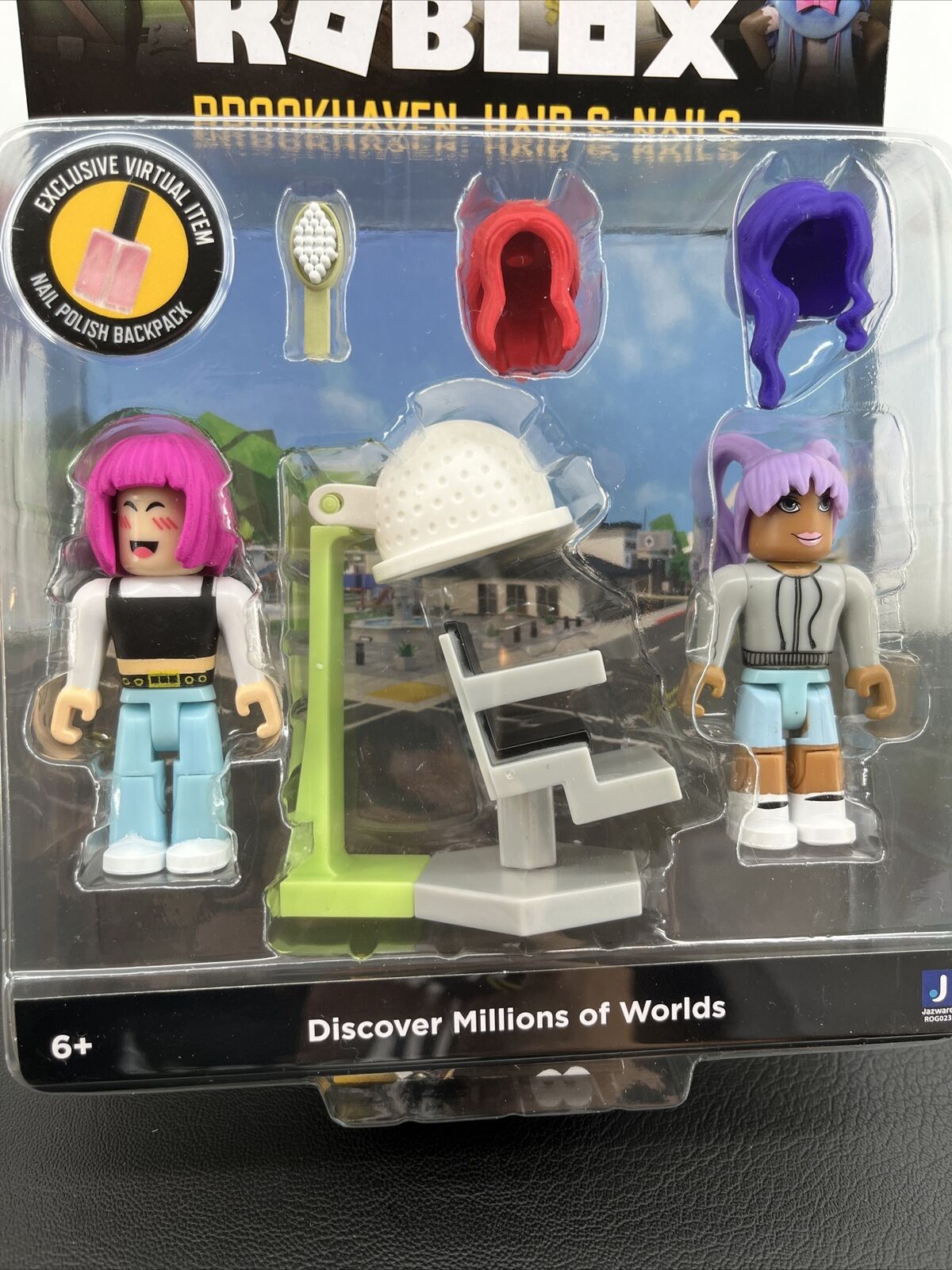 ROBLOX Action Figure BROOKHAVEN HAIR & NAILS Polish Playset Virtual Item  Code