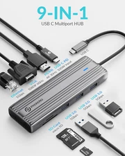 USB C Hub Ethernet Multiport Type C Adapter For MacBook Pro/Air iPad Pro Laptop