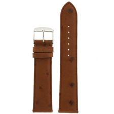 Watch Band Genuine Ostrich Brown Easy Change Springs Strap 12mm - 20mm