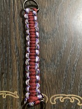 Red and Multicolor 5  Paracord Survival Keychain