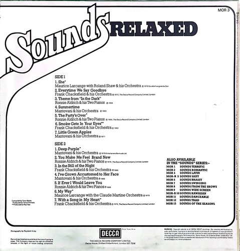 AAVV: Sounds Relaxed - LP Vinyl 33 Rpm - Picture 2 of 2