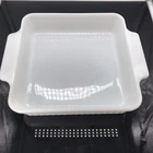 VINTAGE 1452 ANCHOR HOCKING FIRE KING RIBBED OVEN PROOF WHITE 8" SQUARE DISH