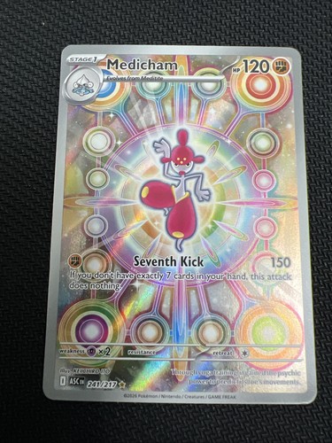 Pokémon Medicham 241/217 Evolving Skies Full Art Holo Rare 120 HP 150 Power NM