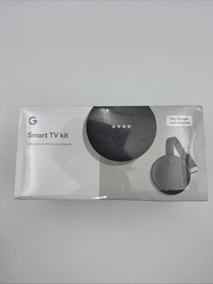New-Google-Smart TV Kit-Home Mini & Chromecast-Charcoal-GA00545-US-Free Shipping