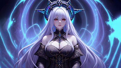 Anime stable diffusion ai art women priestess cleavage Custom Gaming Mat Desk