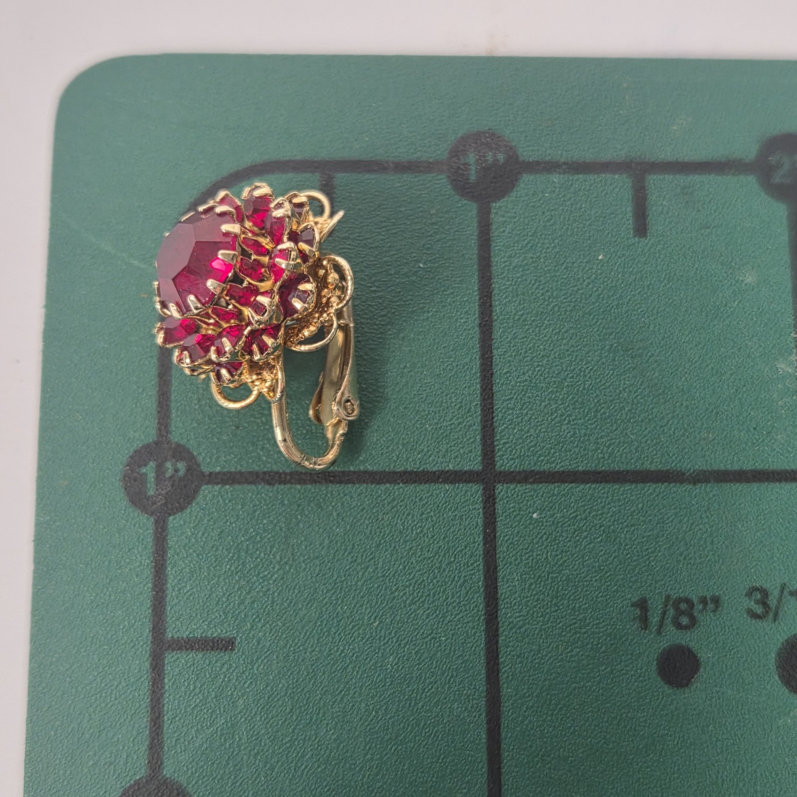 sarah coventry unsigned red ruby rhinestone earri… - image 5