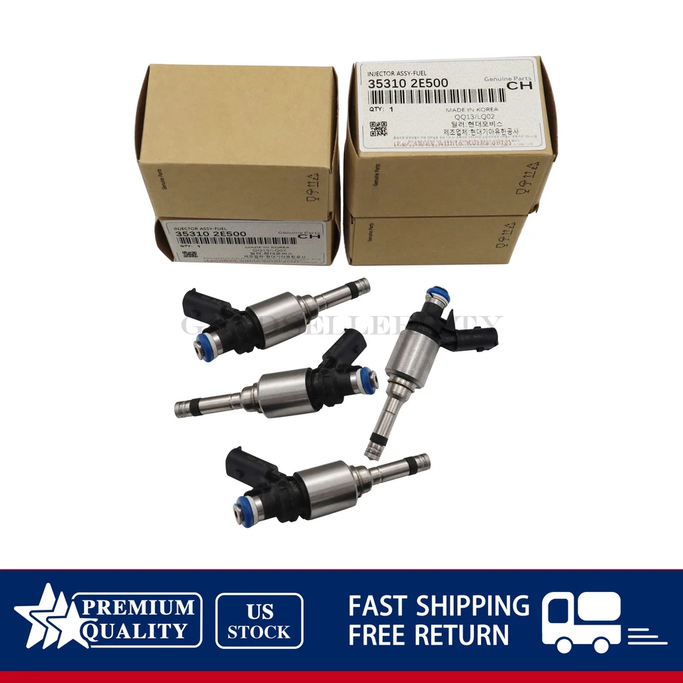 Juego de 4 inyectores de combustible para Hyundai Elantra Tucson Forte Soul 2014-2016 2,0 L Foto 3 de 4