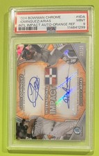 2024 Bowman Chrome - Intl Impact Jasson Dominguez/Roderick Arias Orange   23/25 