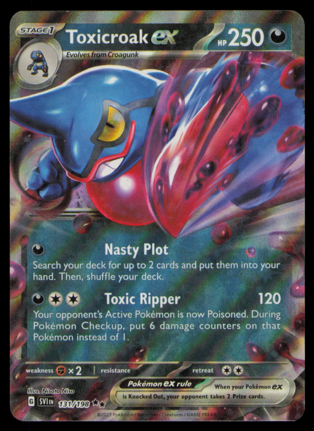 Toxicroak ex 131/198 Double Rare Scarlet & Violet Pokemon Holo Near Mint