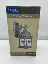 NEW Vintage Progress Lighting Tiffany Lantern Golden Baroque Diecast Aluminum