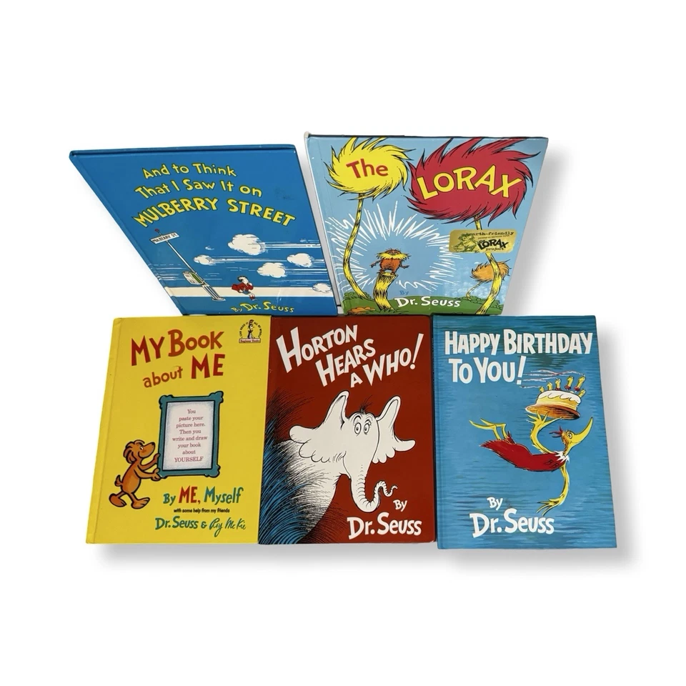 Dr. Seuss Hardcover Lot of 5 Large Books - Mulberry Street, Lorax, Horton – VGUC - Image 2 of 4
