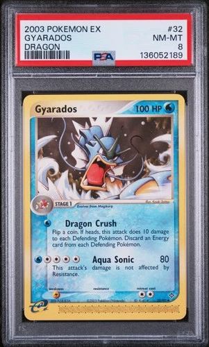 2003 POKEMON EX DRAGON #32 GYARADOS PSA 8