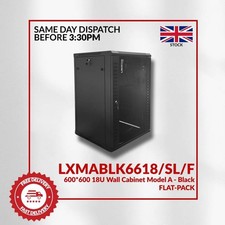 18U Server Rack Network Cabinet 19 inch 600 x 600mm Black