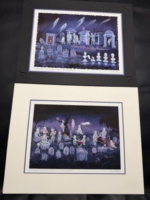 Lot Of 2 Disney Haunted Mansion Larry Dotson Graveyard & Grim Grinning Ghosts