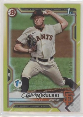2021 Bowman Draft 1st Edition Yellow Foil 6/75 Matt Mikulski #BD-179 0m4q
