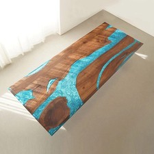 Nussbaum Türkis Blau Epoxid River Tischplatte Live Edge Esszimmer