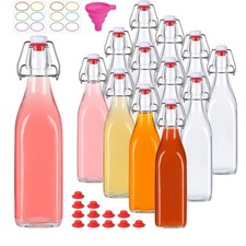 CAKKVDE 12 Pack 16oz Swing Top Glass Bottles, Flip Top Glass Bottle