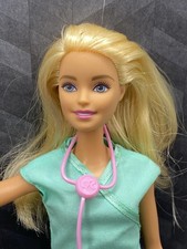 Mattel - Barbie Careers Baby Doctor Doll From Play Set - Blonde, Blue Scrubs B2