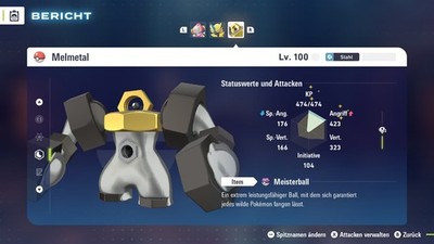   Non-Shiny Melmetal | Level 100 | Max 6IV+DV | Pokemon Legenden ZA   