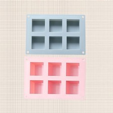  2pcs Soap Mould 6 Cavities Square Soap Silicone Mold DIY Tool Soap Cake Making