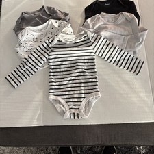 HANES BOYS BODYSUITS, LONG SLEEVED, 18-24 MONTHS, LOT OF 5