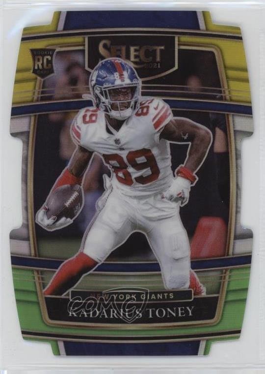 2021 Panini Select Concourse Green & Yellow Prizm Die-Cut Kadarius Toney 00gy