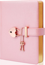 Diary with Lock for Girls Ages 8-12 Journal with Lock and Key 296 Gold Edged Pag