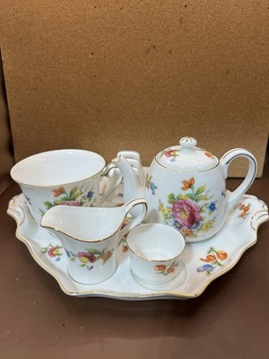 Noritake Japan Breakfast Set With Toast Holder  Tray T-pot Creamer Open Sugar