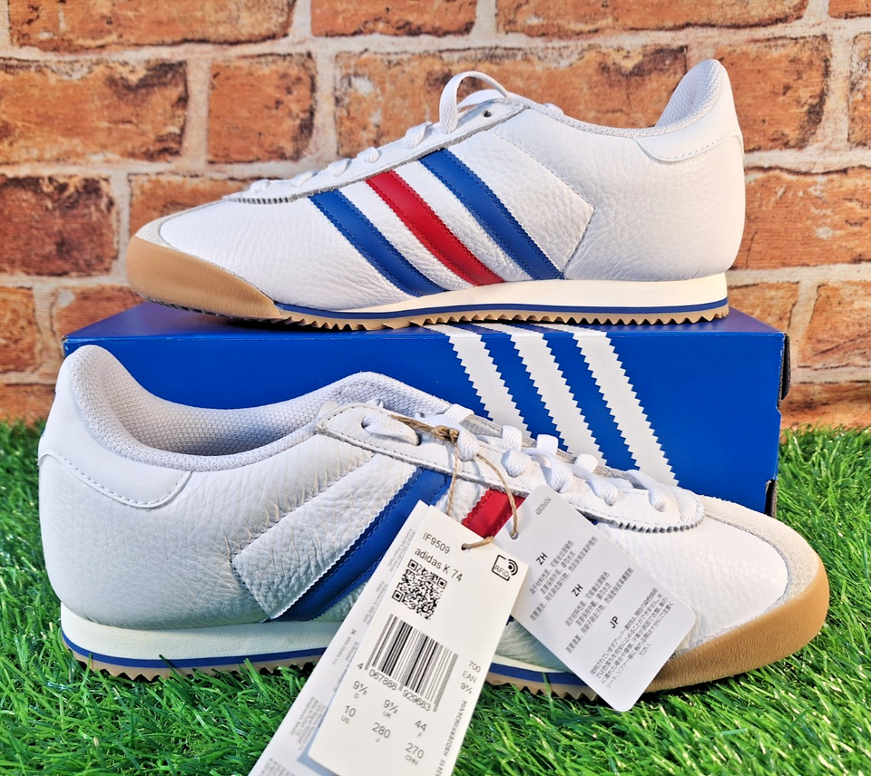 ADIDAS K 74 TRAINERS SIZE 9 5 WHITE LEATHER BLUE RED TRIM EBay UK adidas-k-74-trainers-size-9-5-white-leather-blue-red-trim-ebay-uk