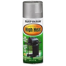 Rust-Oleum 7716830 Silver Satin Finish Hi-Heat Spray Paint 12 oz. (Pack of 6)