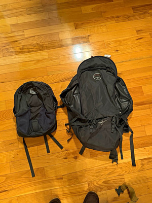 Osprey Farpoint 70 70L Travel Backpack w/ Daypack Black/Green
