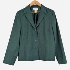 Pendleton Wool Blazer Notch Lapel Two Button Green 14