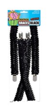 Bristol Novelty BA1025 Suspenders Braces  Unisex  Black Sequin, Mens, One Size
