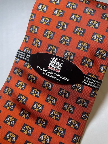 Fox News Channel Mens Silk Fair & Balanced Silk Necktie Scales Of Justice USA - Picture 2 of 4