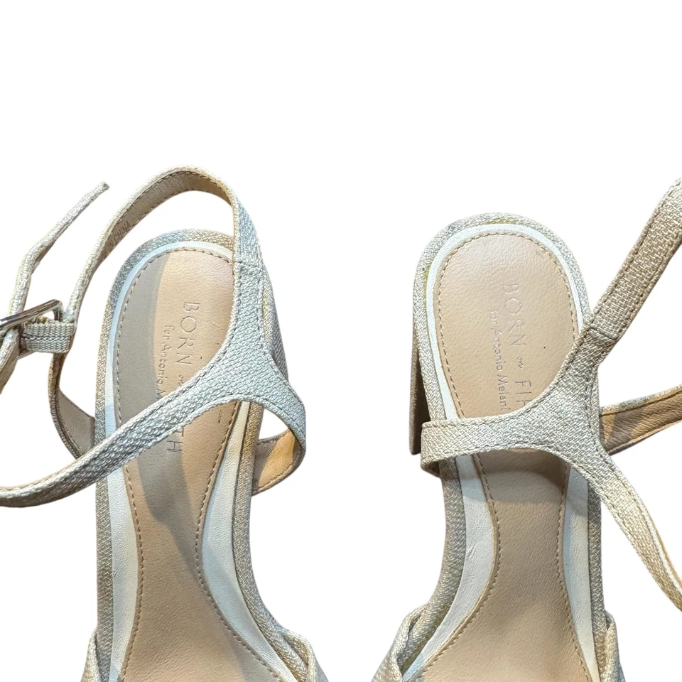 Born on Fifth for Antonio Melani Shoes Womens Size 9M Beige Bow Heels Sandals - Image 3 of 4