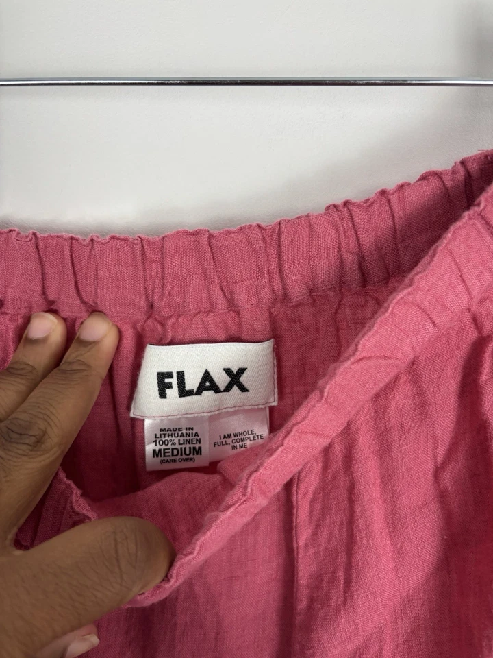 Falda midi de lino de Jeanne Englehart línea A talla mediana rosa Lagenlook Foto 2 de 4