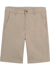 Nautica Boys' School Uniform Flat Front Twill Short Size 12 Husky - 250 Khaki