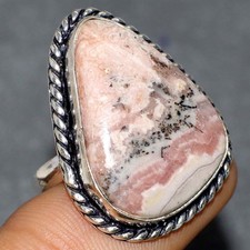 Rhodochrosite 925 Silver Plated Gemstone Handmade Ring US 9.5 New Arrival AU y84