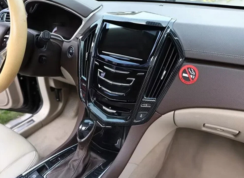 Juego completo de molduras interiores de fibra de carbono ABS para Cadillac SRX 2010-2012 Foto 2 de 4