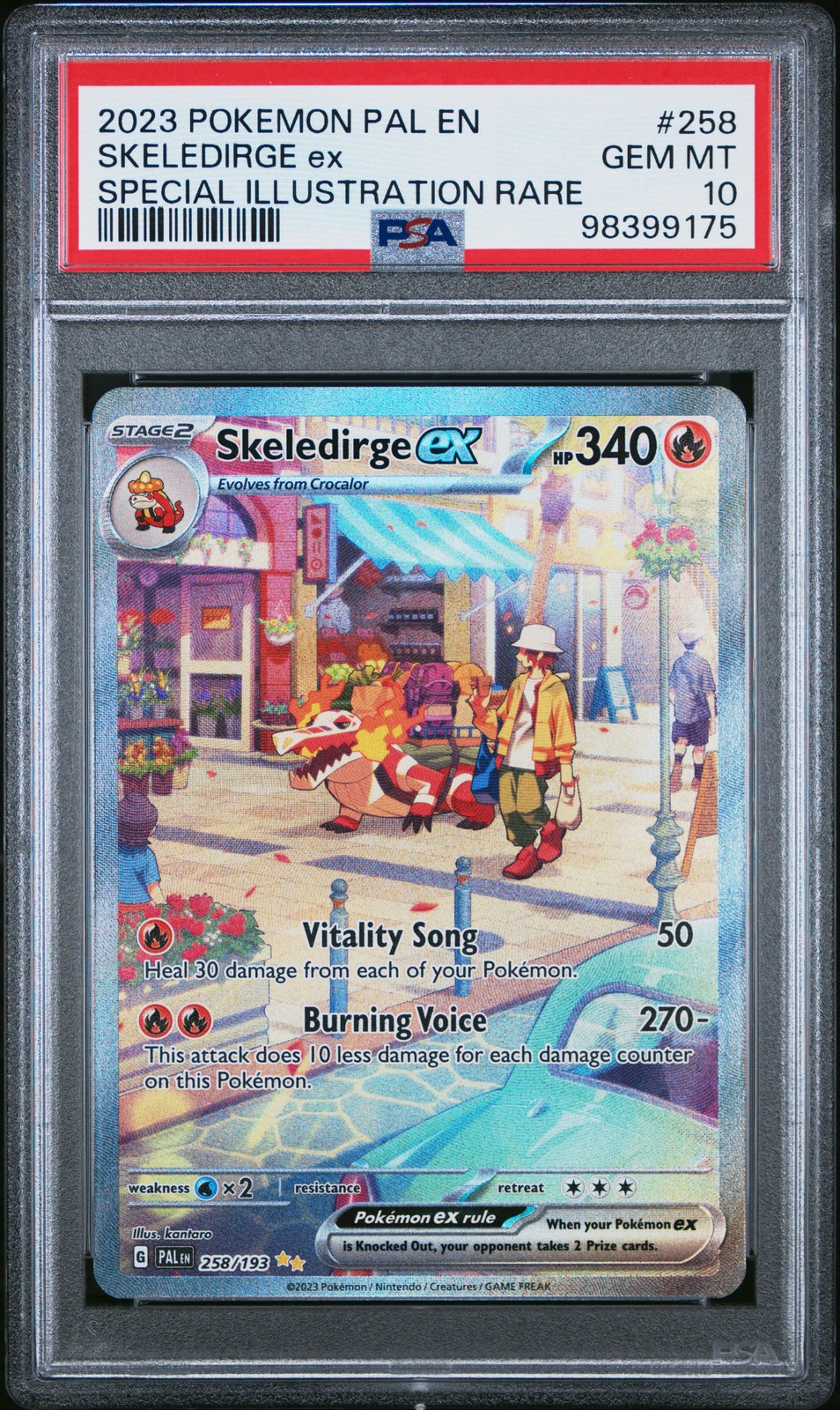 2023 POKEMON PAL EN-PALDEA EVOLVED #258 SKELEDIRGE EX PSA 10