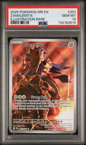 2025 POKEMON DRI EN-DESTINED RIVALS ILLUSTRATION RARE #201 ZAMAZENTA PSA 10